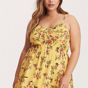 Torrid Floral Print Crochet Inset Challis Sundress